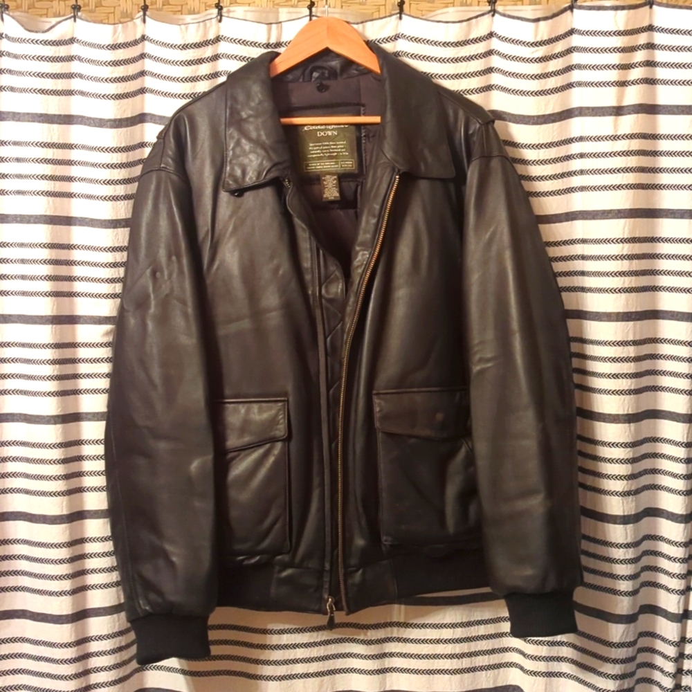 Eddie Bauer Men's 2X Leather Down Jacket